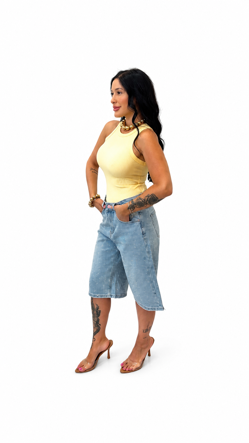 Crystal Denim Bermuda